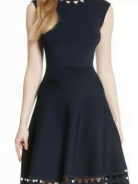 Ted Baker Navy Sleeveless Fit-and-Flare Dress
